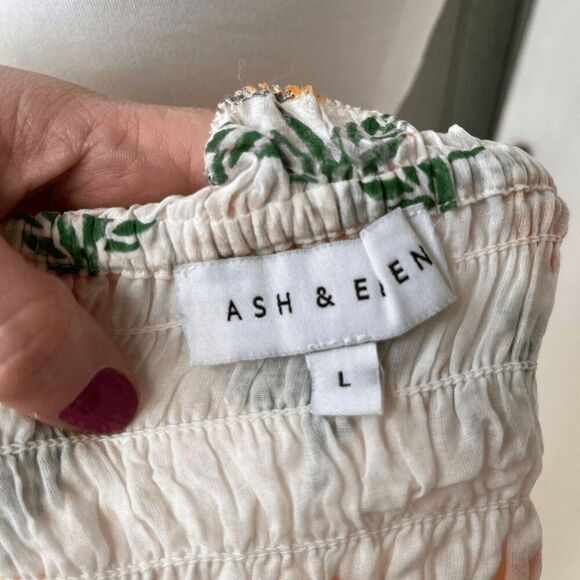 Ash & Eden 2-Piece Floral Maxi Skirt Set Boho Smocked Crop Top L - Picture 5 of 16